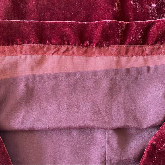 J. Crew Velvet Burgundy Pull-On Skirt Sz XST Elastic Waist Knee Length Holiday - Picture 8 of 10